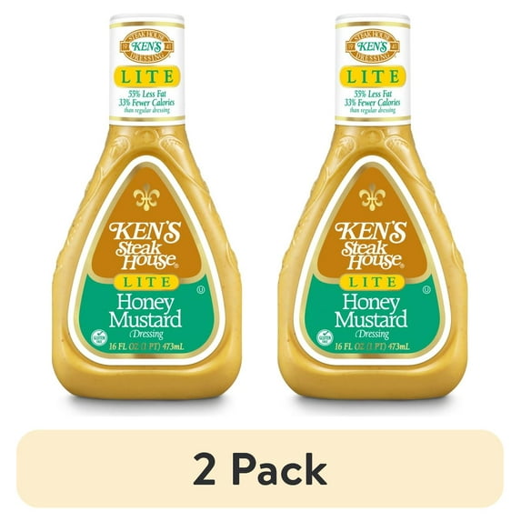 (2 pack) Ken's Steak House® Lite Honey Mustard Salad Dressing 16 fl oz