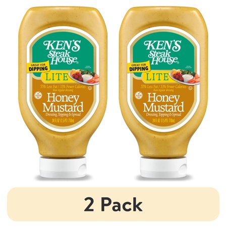 (2 pack) Ken's Steak House Lite Honey Mustard Salad Dressing 24 fl oz
