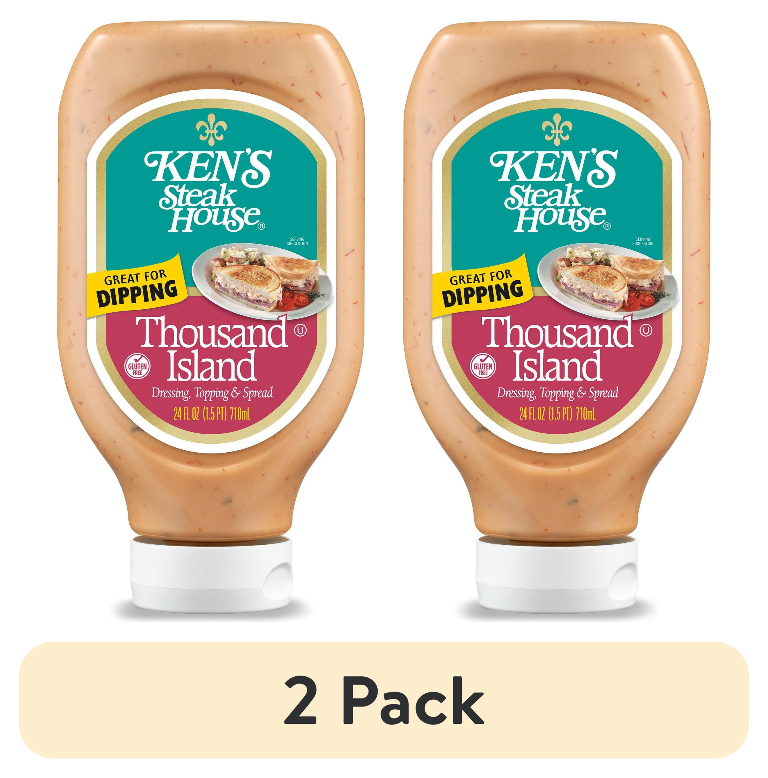 (2 pack) Ken's Steak House® Thousand Island Salad Dressing, Topping & Spread 24 fl oz