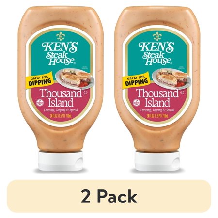 (2 pack) Ken's Steak House Thousand Island Salad Dressing, Topping & Spread 24 fl oz