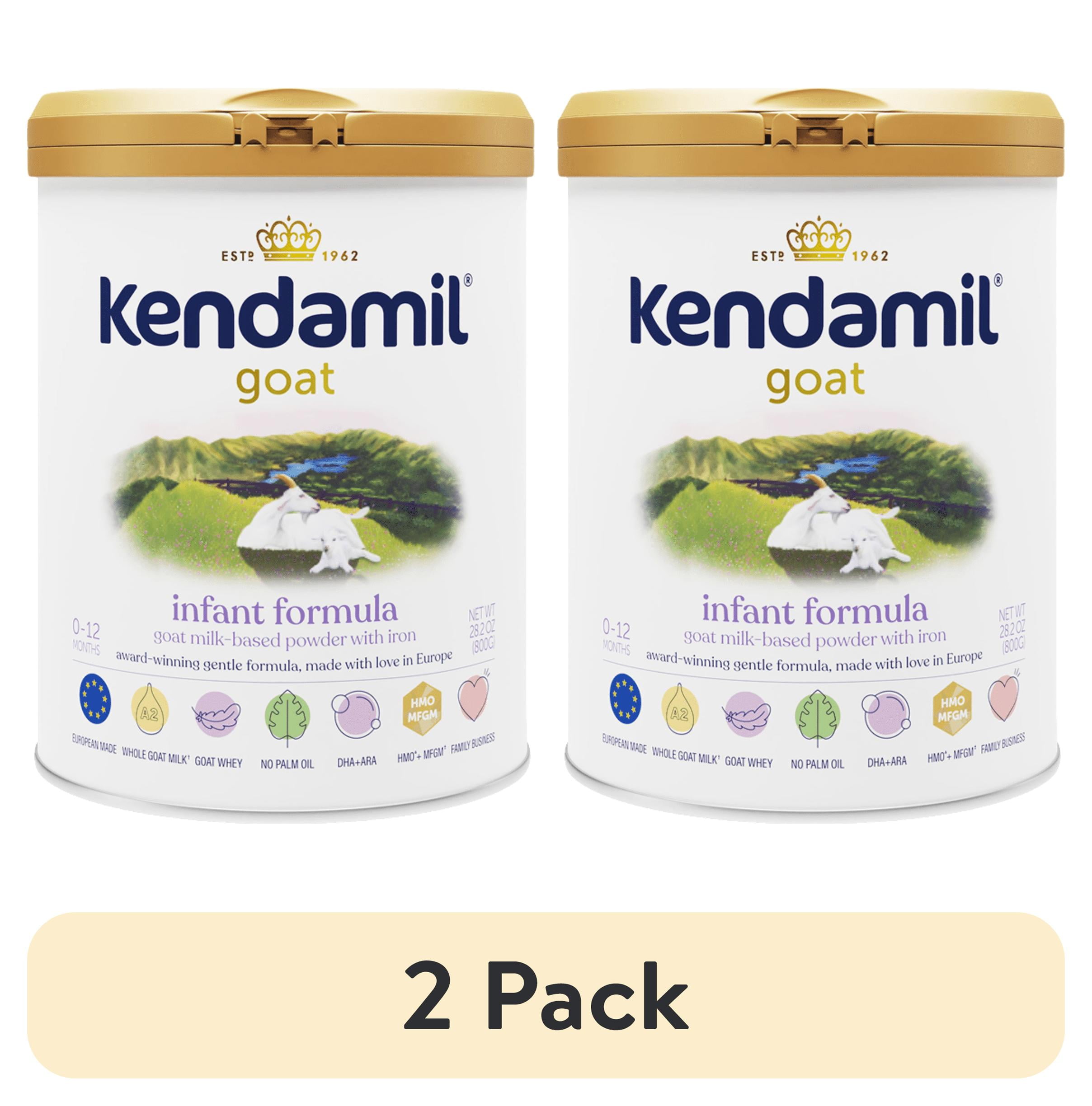 2 pack Kendamil Goat Infant Formula Powder, 28.2oz Canister, European Whole A2 Milk with HMOs, Prebiotics, No Palm Oil, No Soy, with Dha