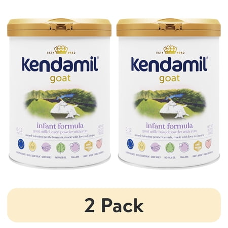 (2 pack) Kendamil Goat Infant Formula Powder, 28.2oz Canister, European Whole A2 Milk with HMOs, Prebiotics, No Palm Oil, No Soy, with Dha