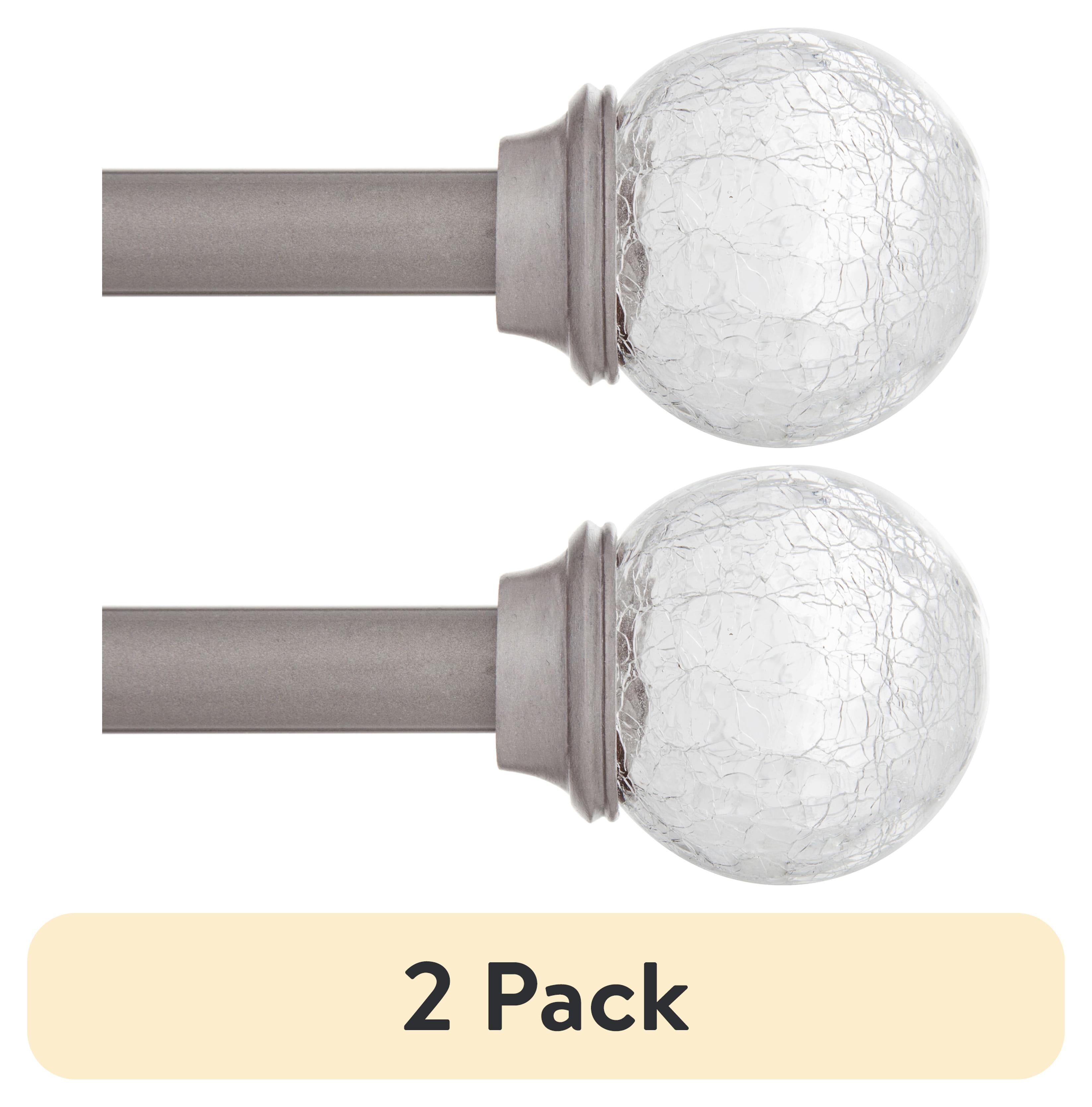 Kenney Pewter Adjustable Curtain Rod with Crackle Glass Finials