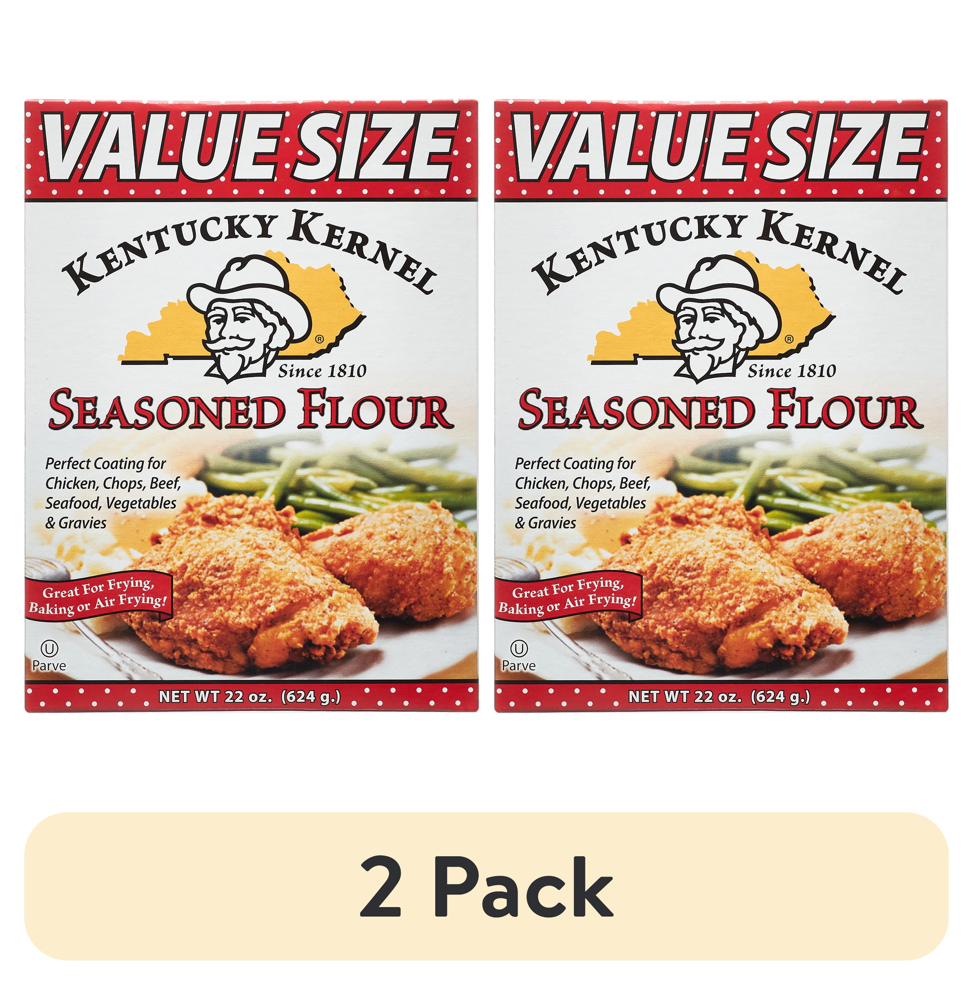(2 pack) Kentucky Kernel Original Seasoned Flour, Coating Mix for Frying, Value Size, 22 oz Box
