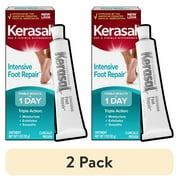 (2 pack) Kerasal Intensive Foot Repair, Skin Healing Ointment for Cracked Heels and Dry feet, 1 Oz