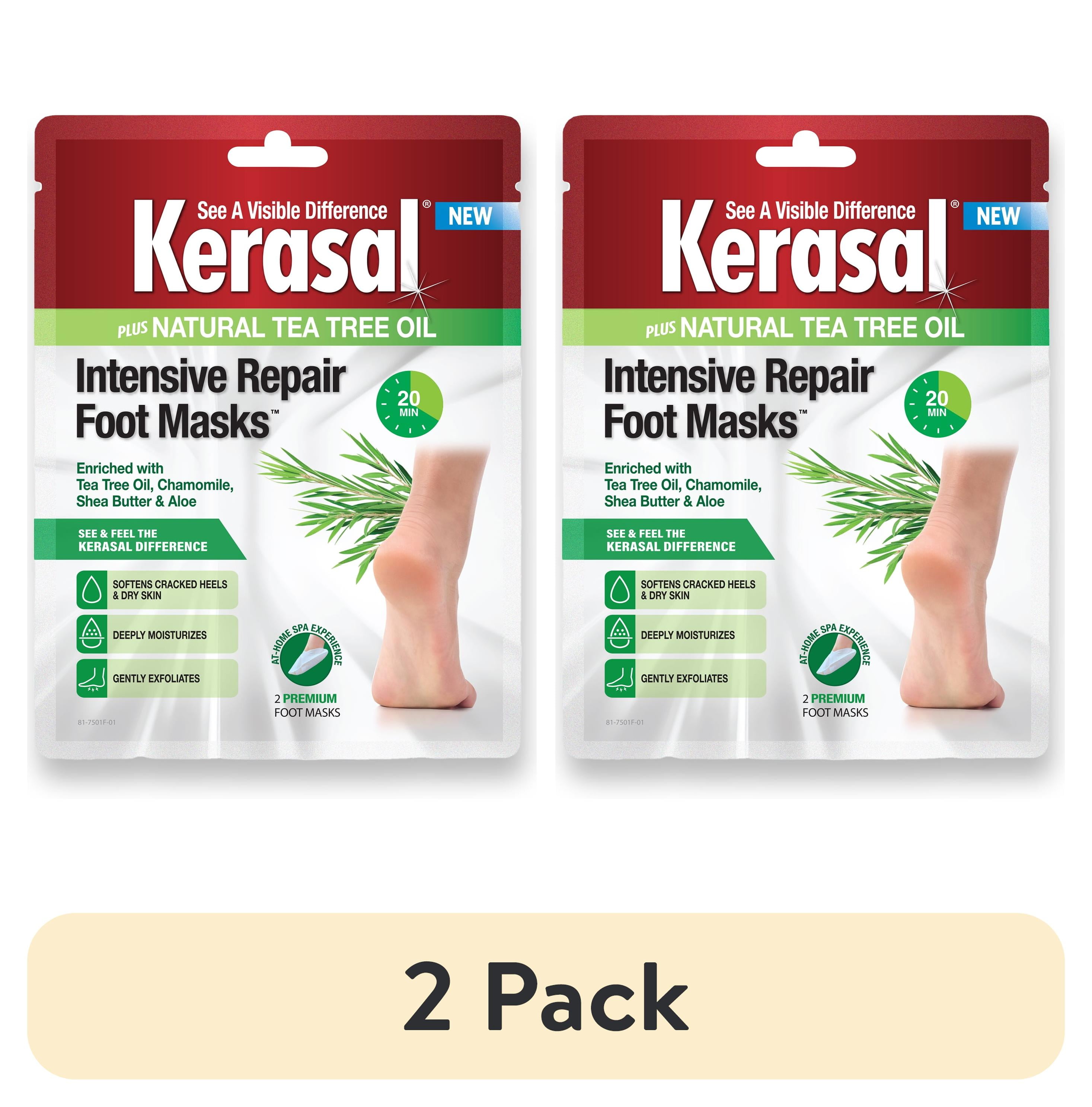 (2 pack) Kerasal Intensive Repair Foot Mask for Cracked Heels and Dry feet,  1 Pair