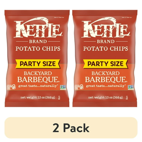 (2 pack) Kettle Brand Backyard Barbeque Potato Chips, 13 oz 1 Bag