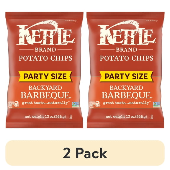 (2 pack) Kettle Brand Backyard Barbeque Potato Chips, 13 oz 1 Bag