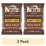 (2 pack) Kettle Brand Potato Chips, Sea Salt Kettle Chips, Party Size, 13 oz