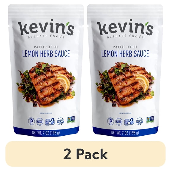 (2 pack) Kevin's Natural Foods - Lemon Herb Sauce, Paleo & Keto, 7 Ounces