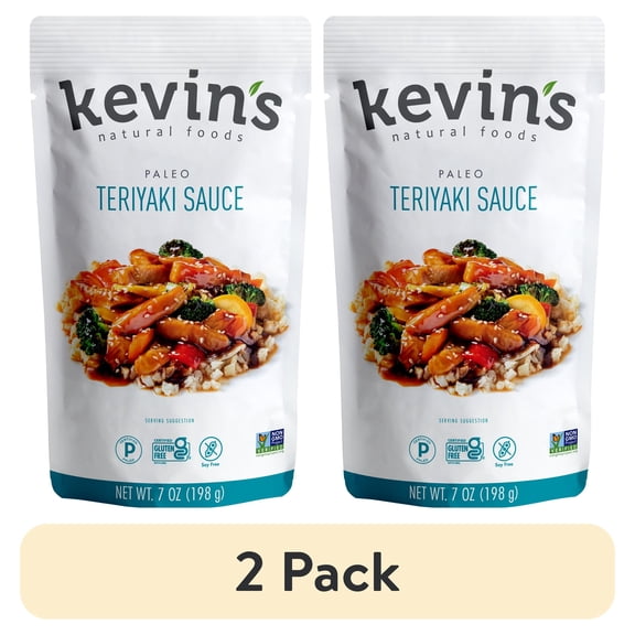 (2 pack) Kevin's Natural Foods, Teriyaki Sauce, Paleo, 7 Ounces