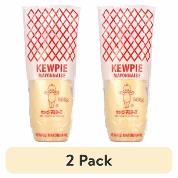 (2 pack) Kewpie Mayonnaise, Japanese Umami Style Mayo 17.64oz, Bottle Dispenser