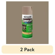 2 pack Khaki, Rust-Oleum Camouflage 2X Ultra Cover Flat Spray Paint-279177, 12 oz