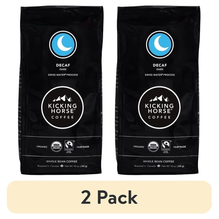 (2 pack) Kicking Horse Coffee Decaf Whole Bean Coffee, 10 Oz