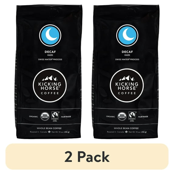 (2 pack) Kicking Horse Coffee Decaf Whole Bean Coffee, 10 Oz