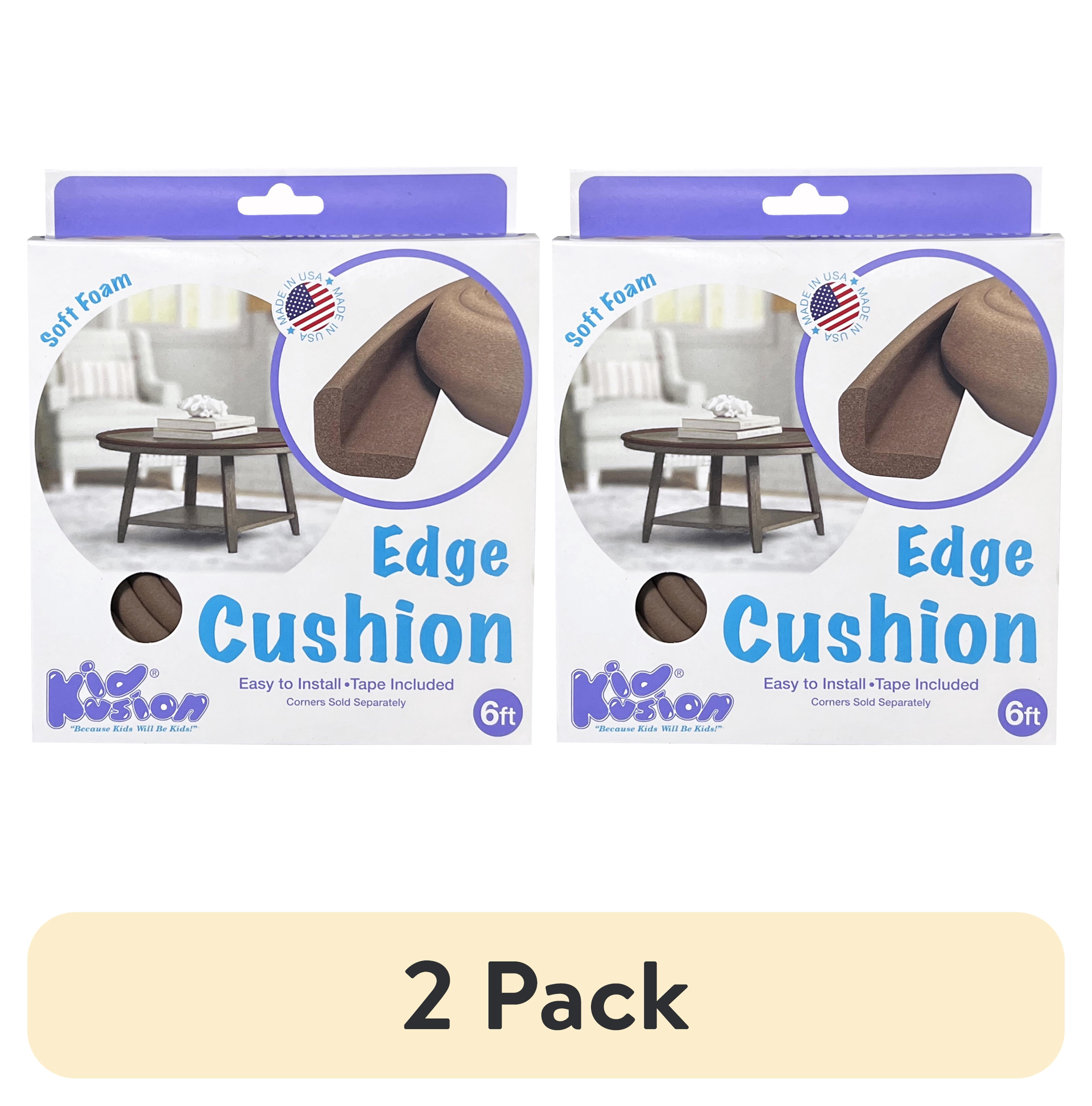 (2 pack) KidKusion Foam Rubber Edge Guard for Table, Desk, Cabinet, 6 ft, 1 CT, Brown, Toddler