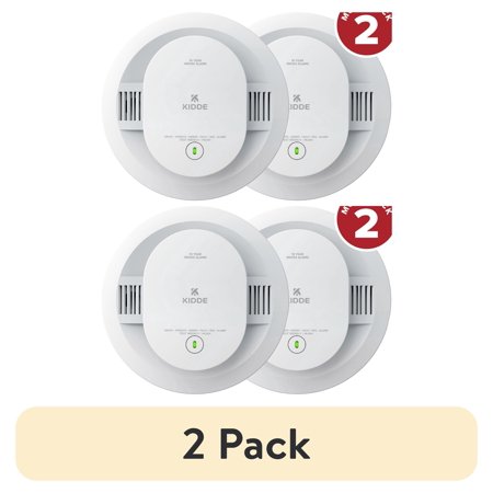 (2 pack) Kidde 10-Year Sealed Lithium Battery-Operated Photoelectric Smoke Detector Alarm, 5-Inch, 2 Pack
