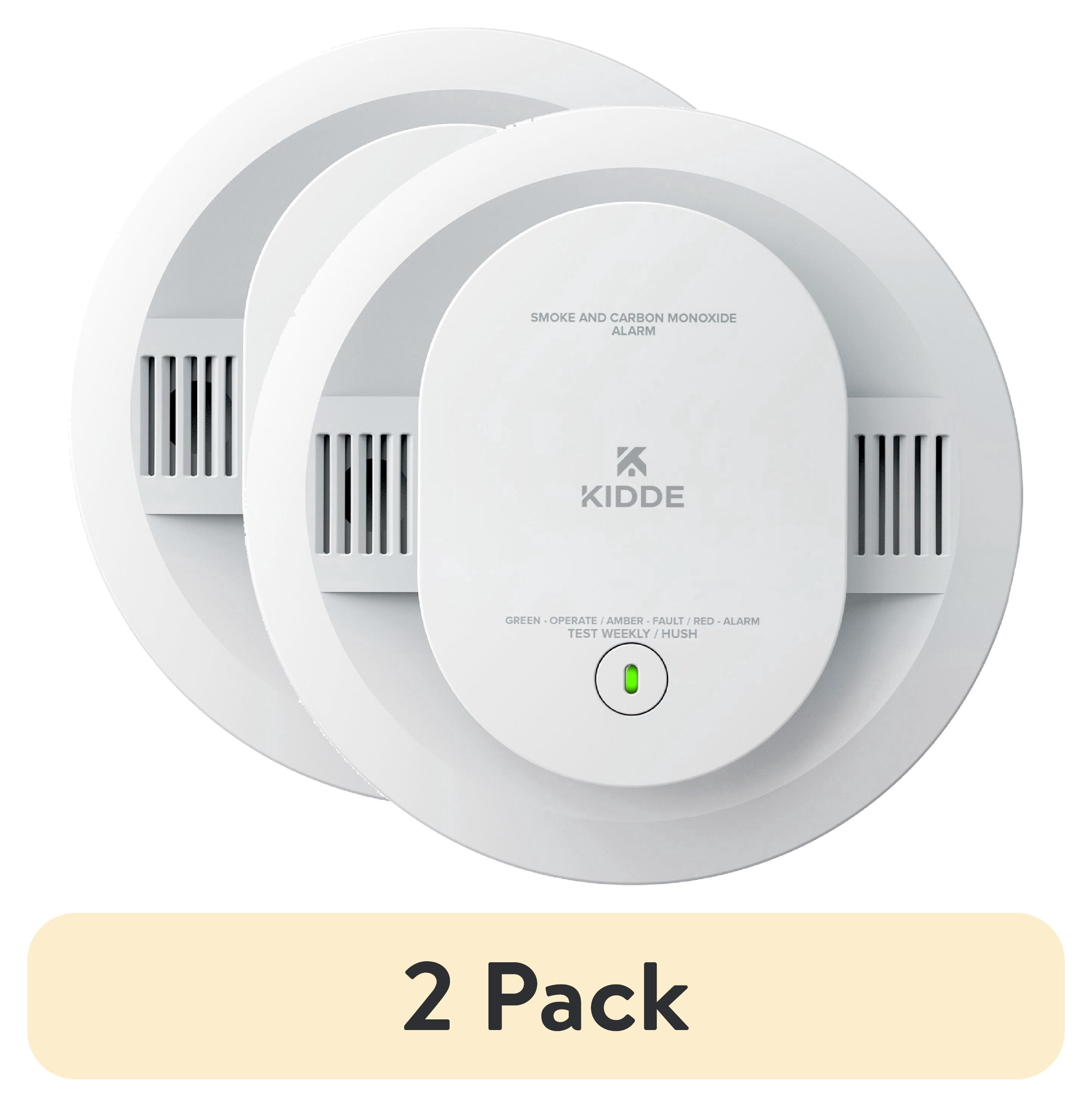 (2 pack) Kidde Battery-Operated Combination Smoke & Carbon Monoxide Detector, Batteries Included