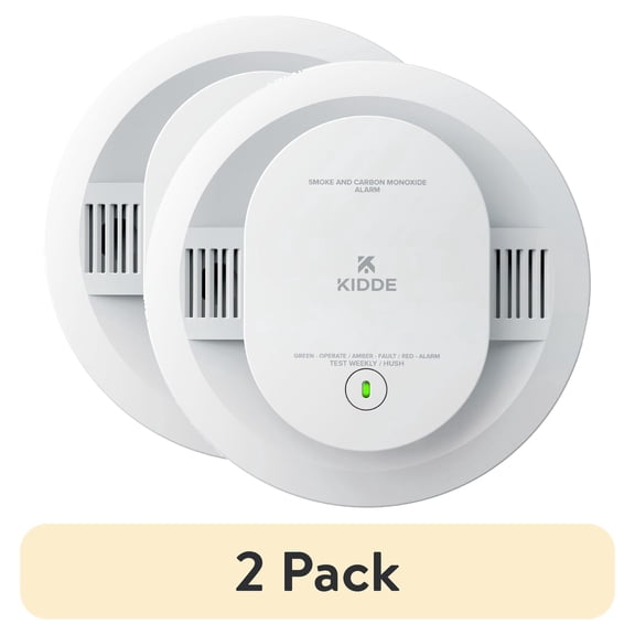(2 pack) Kidde Battery-Operated Combination Smoke & Carbon Monoxide Detector, Voice Alerts