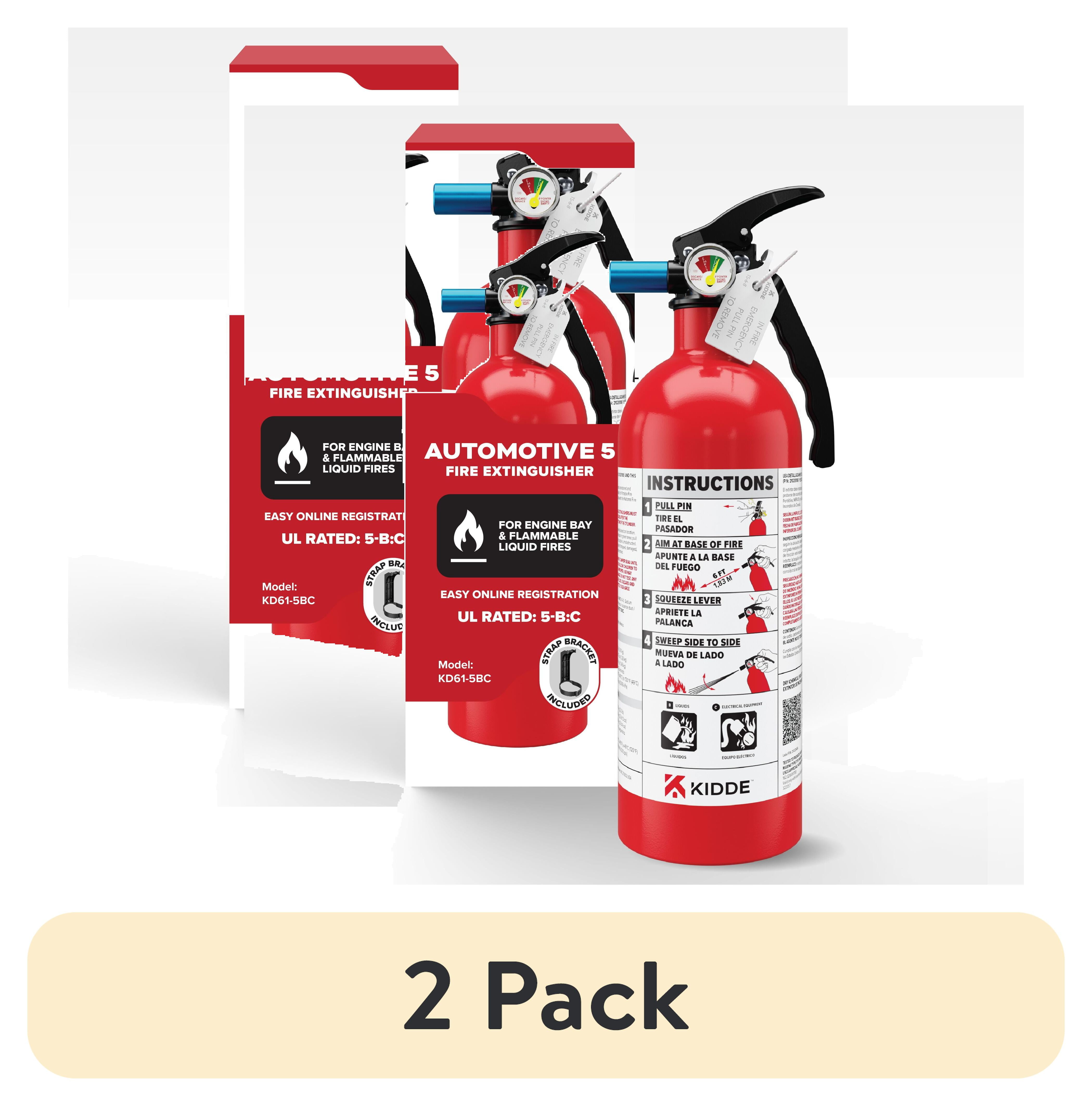 2 pack) Kidde Fire Extinguisher for Vehicles, Single-Use, Dry