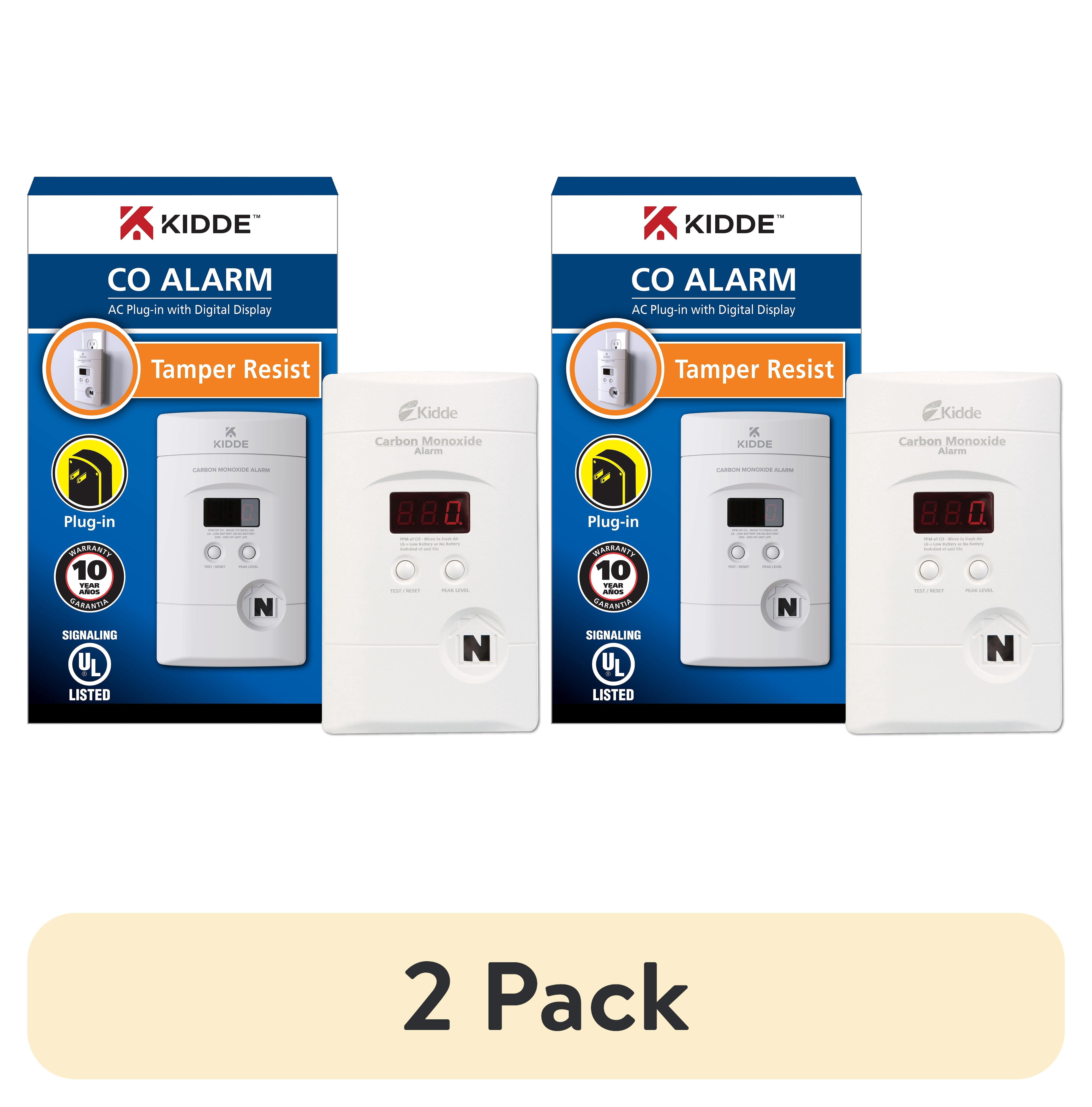 (2 pack) Kidde Nighthawk Plug-In AC/DC Carbon Monoxide Alarm Detector with Digital Display KN-COPP-3