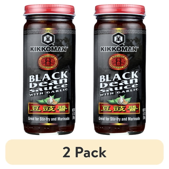 (2 pack) Kikkoman Black Bean Sauce with Garlic, 8.7 Fz