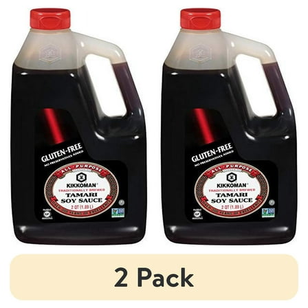 (2 pack) Kikkoman Gluten-Free Tamari Soy Sauce, 1/2 Gallon