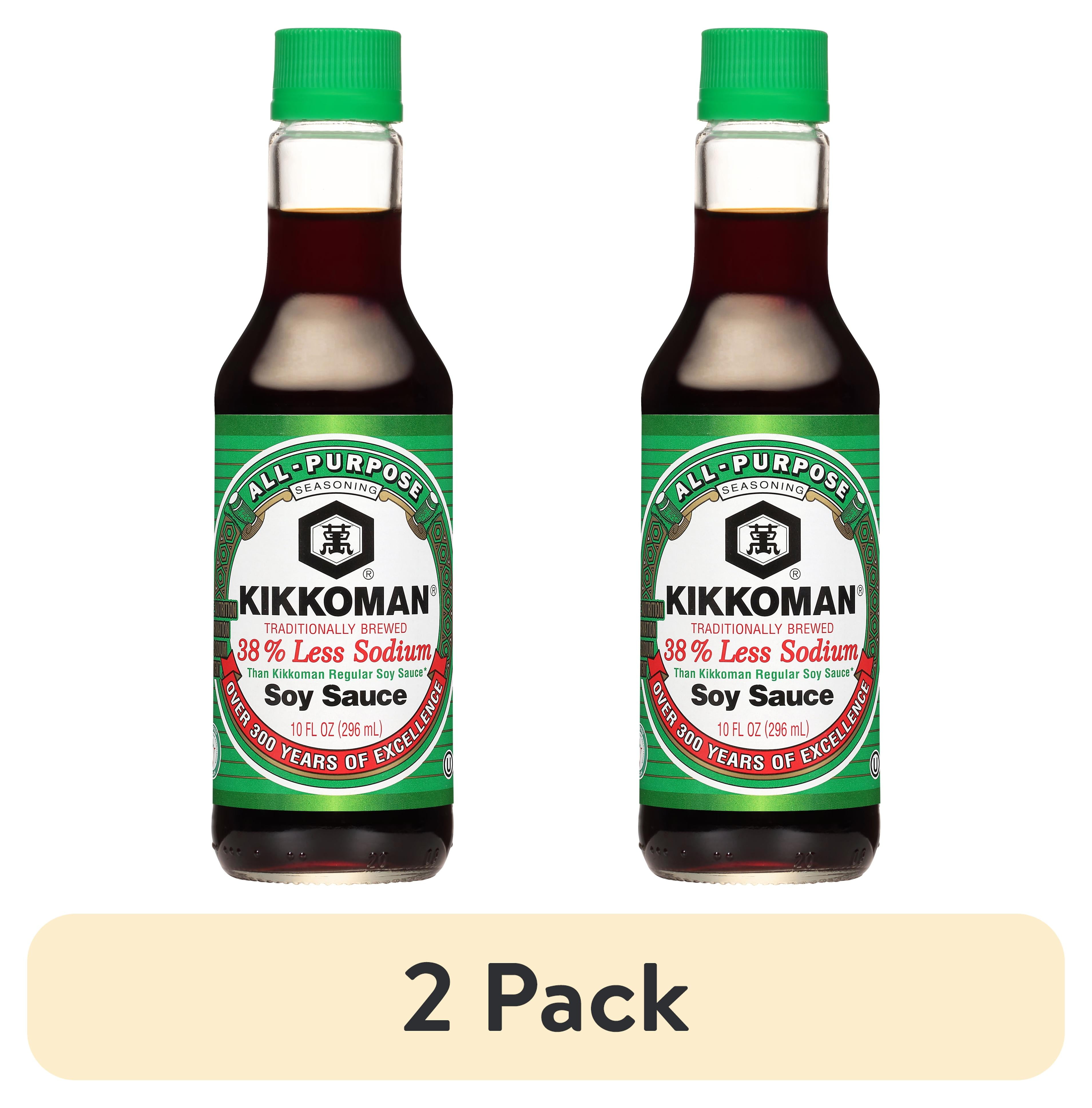 (2 pack) Kikkoman 38% Less Sodium Soy Sauce, 10.0 fl oz