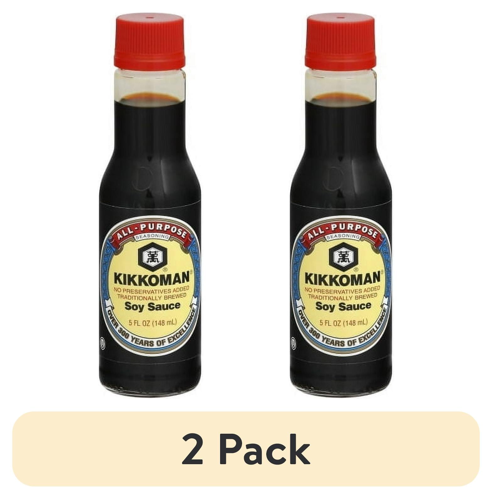 (2 pack) Kikkoman Soy Sauce, 5fl oz, Shelf Stable, Glass Bottle