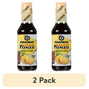 (2 pack) Kikkoman Yuzu Ponzu Sauce, 10 fl oz Glass Bottle