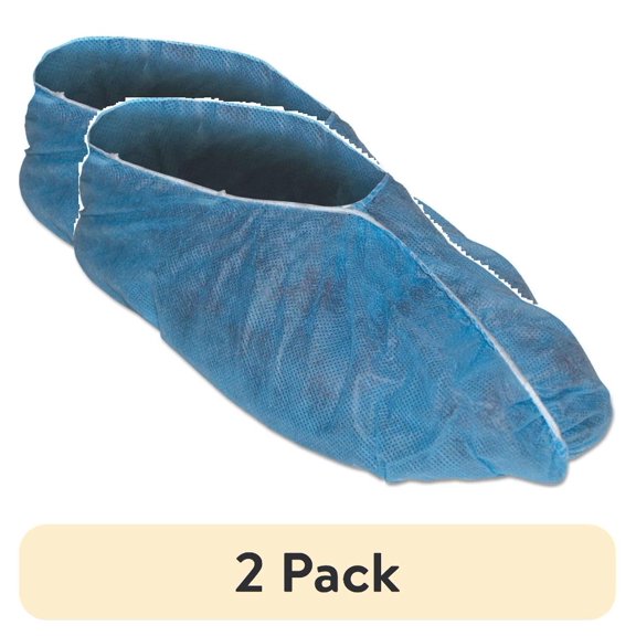 (2 pack) Ansell 36811 A10 Lightduty Shoe Covers Polypropylene One Size Fits All - Blue (300/Carton)