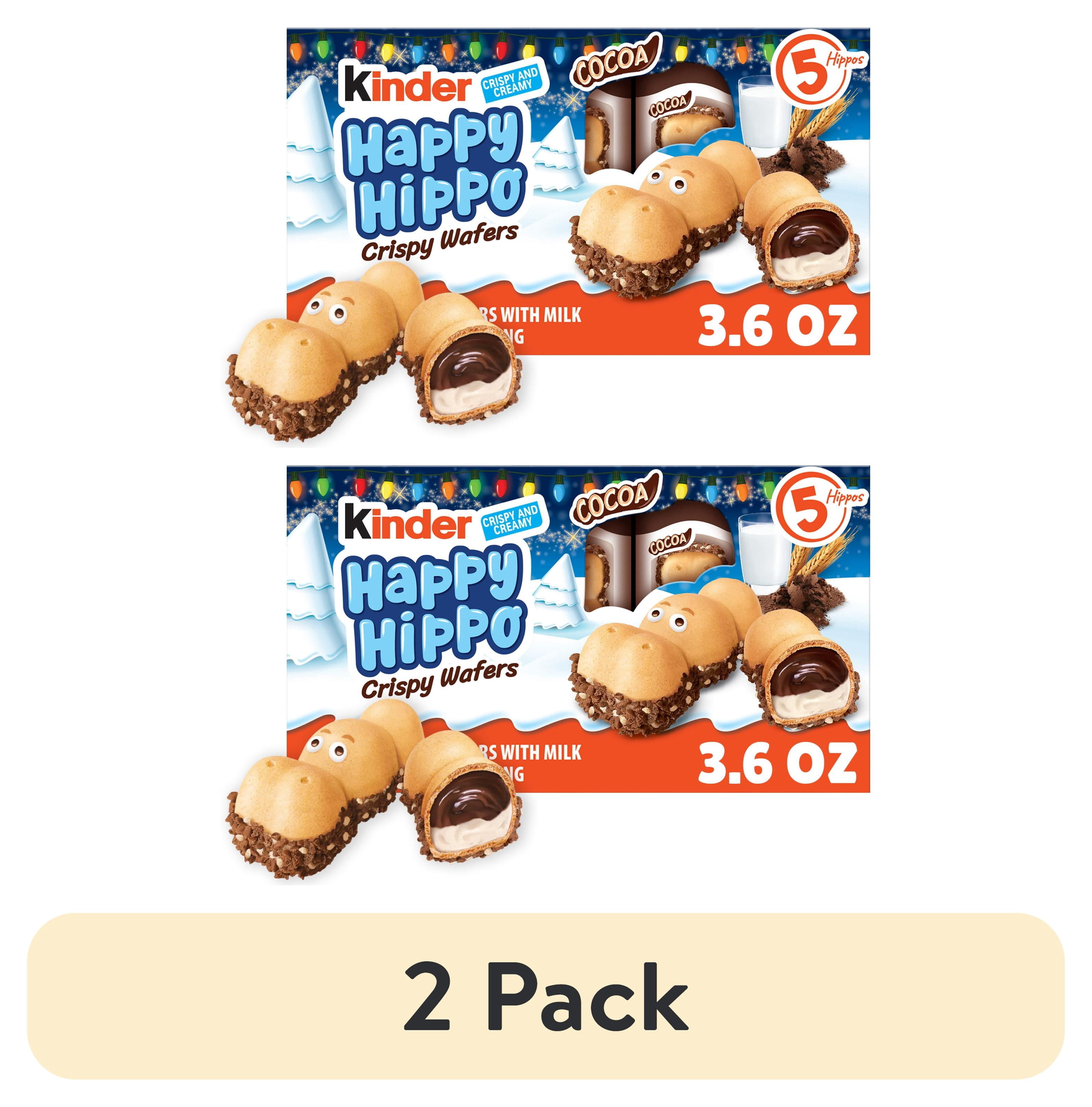 (2 pack) Kinder Happy Hippo Crispy Wafers with Milk and Cocoa Filling, Great for Stocking Stuffer, 5 Count, 3.6 oz