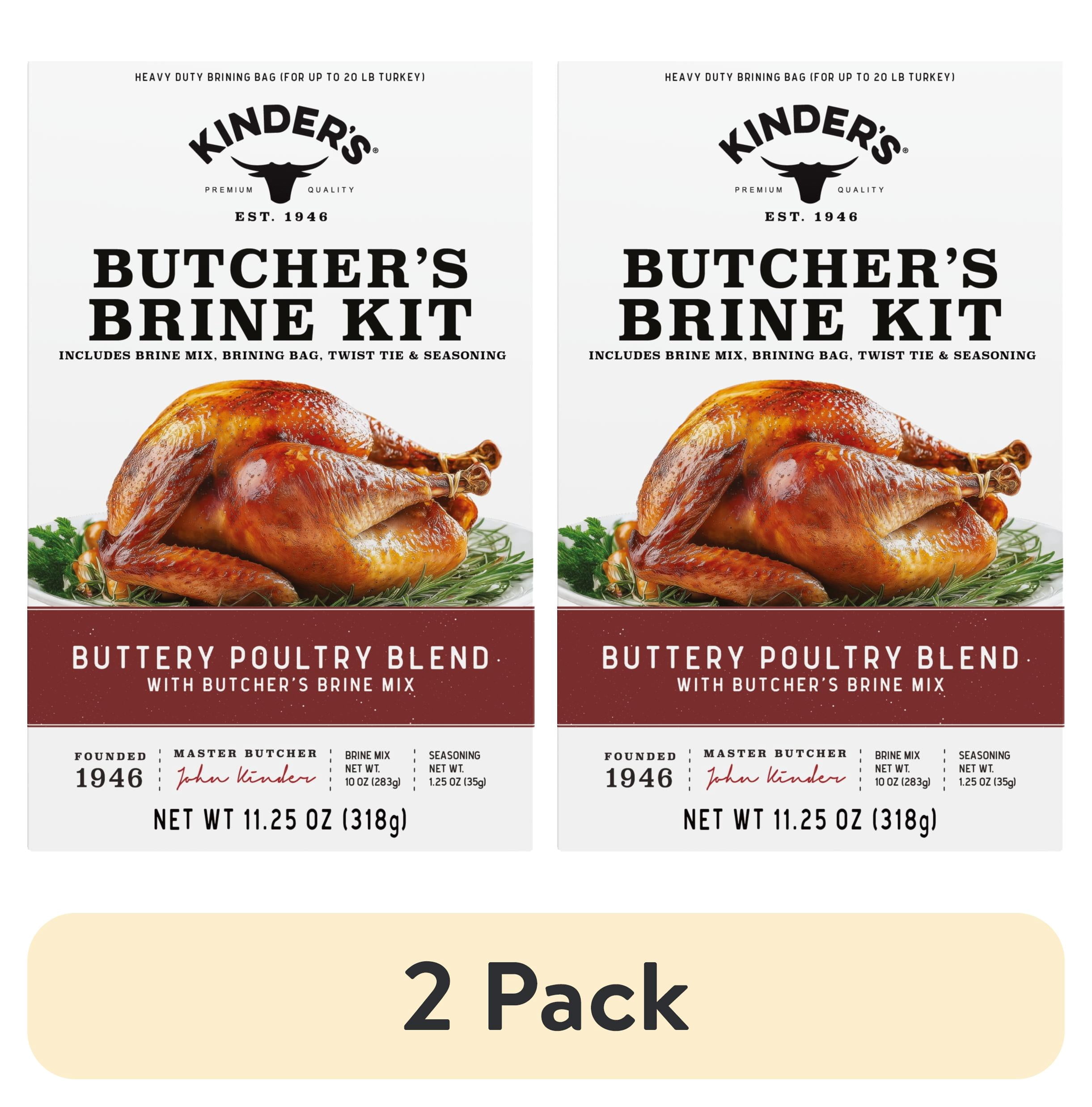 (2 pack) Kinder's Butcher's Brine Kit for Turkey, Buttery Poultry Blend with Brine Mix, 11.25 oz