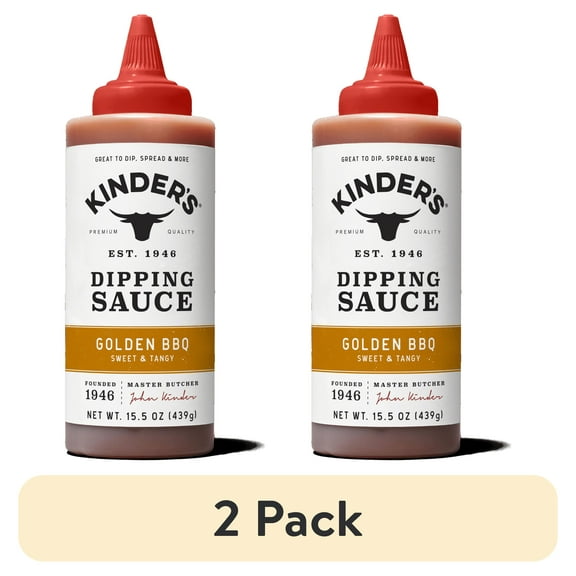 (2 pack) Kinder's Golden BBQ Dipping Sauce, 15.5 oz Squeeze Bottle