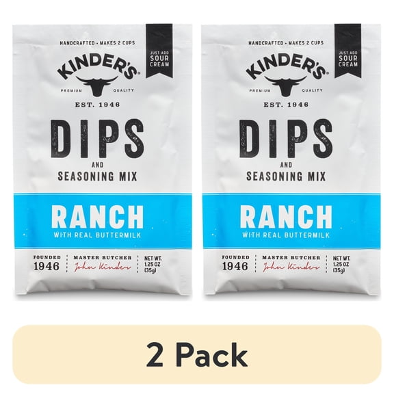 (2 pack) Kinder's Ranch Dip and Seasoning Mix, 1.25 oz Package