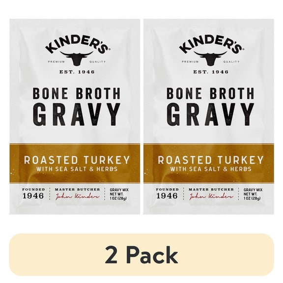 (2 pack) Kinder's Roasted Turkey Bone Broth Gravy Mix, 1 oz
