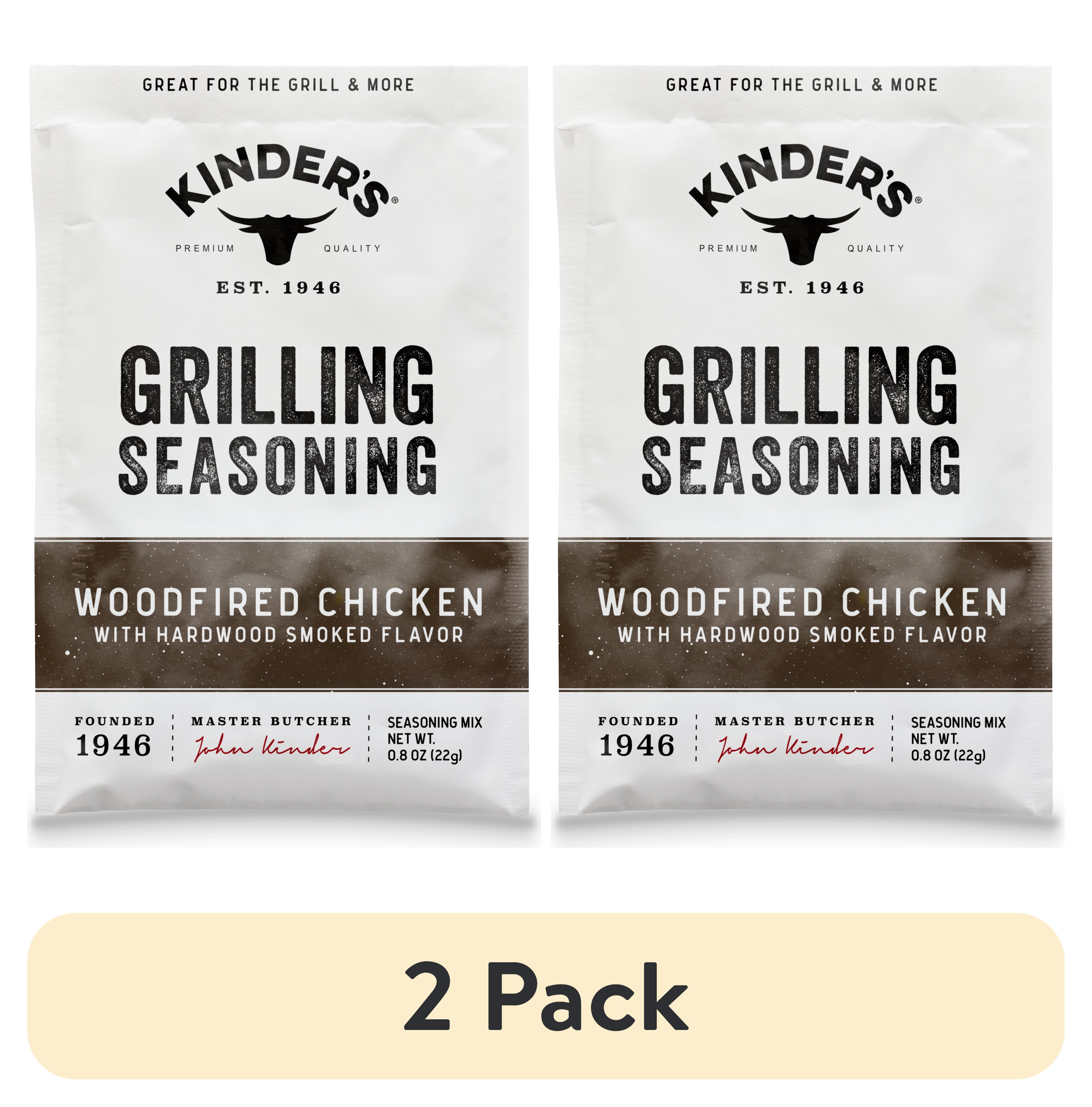 (2 pack) Kinder's Woodfired Chicken Seasoning, 0.8 oz Packet