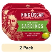 (2 pack) King Oscar Wild Caught Brisling Sardines in Extra Virgin Olive Oil 3.75 oz