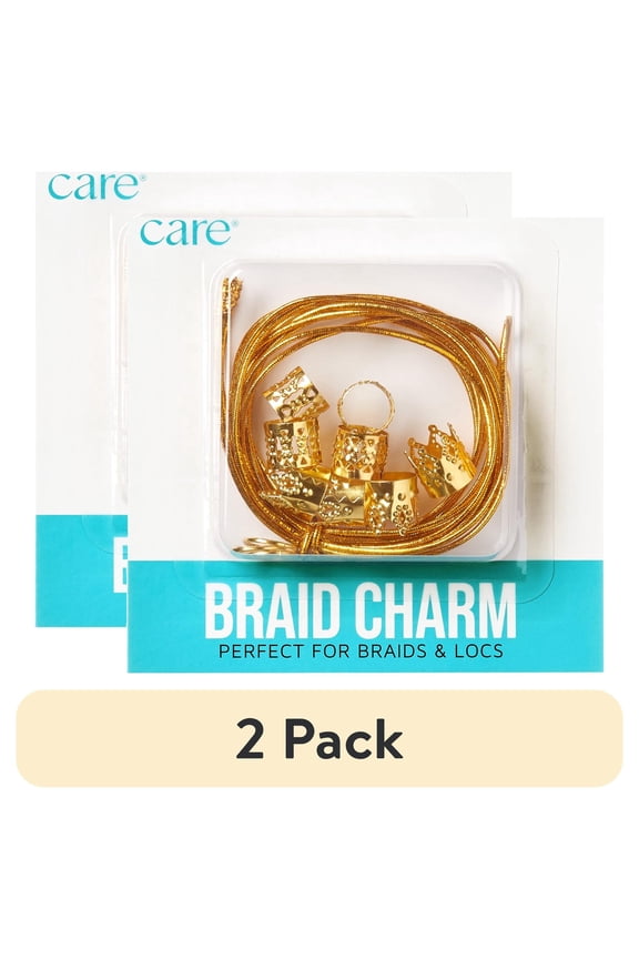 (2 pack) KISS Colors & Care Metal Hair Styling Braid Charms for All Ages, 13 Count