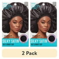 thumbnail image 1 of (2 pack) KISS Colors & Care Silky Satin Day & Night Bonnet Cap, Super Jumbo, Black, 1 Count, 1 of 11