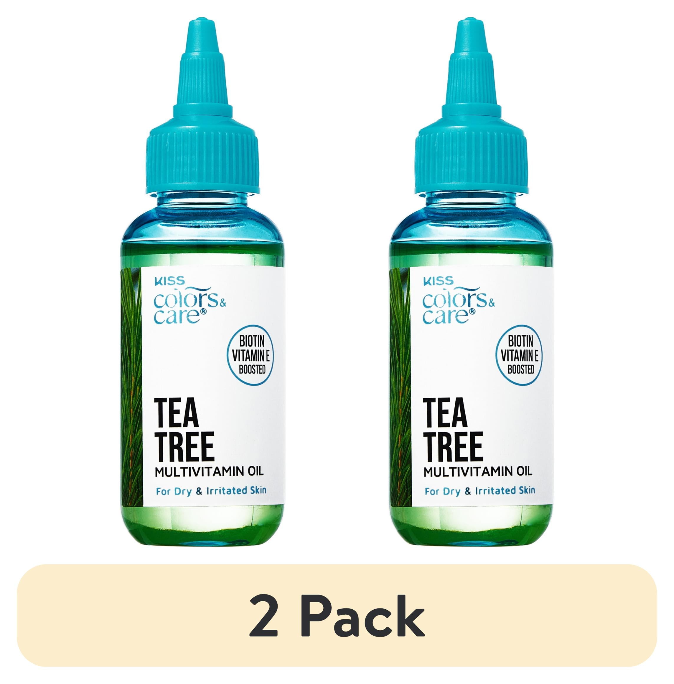 (2 pack) Kiss Colors & Care Multivitamin Hair Oil, Biotin, Vitamin E, Tea Tree, 2.5 oz