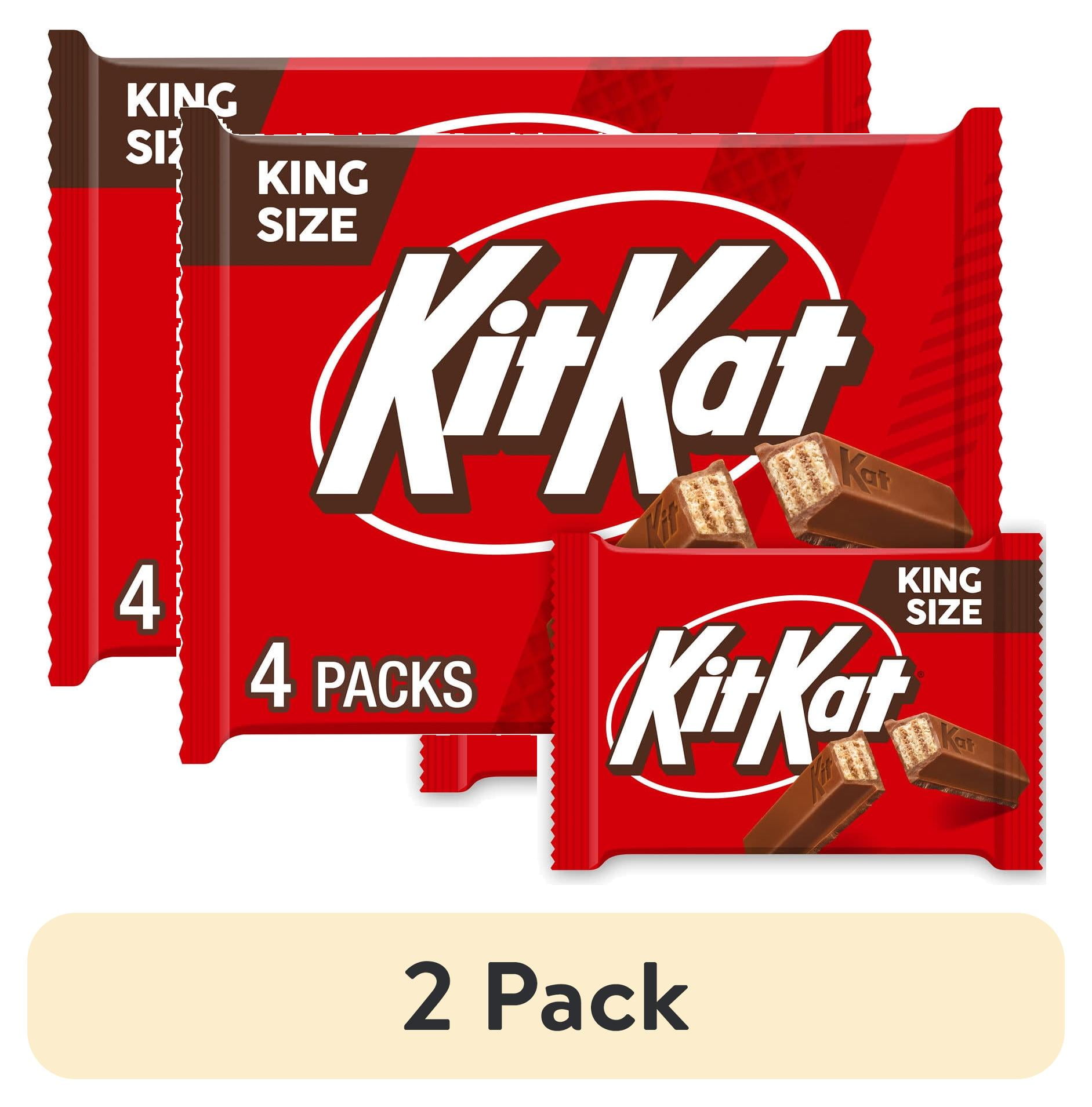 2 pack) Kit Kat Milk Chocolate Wafer King Size Candy, Bars 3 oz, 4
