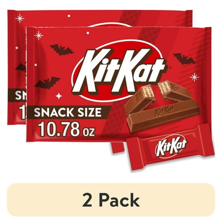 (2 pack) Kit Kat Milk Chocolate Wafer Snack Size Halloween Candy, Bag 10.78 oz