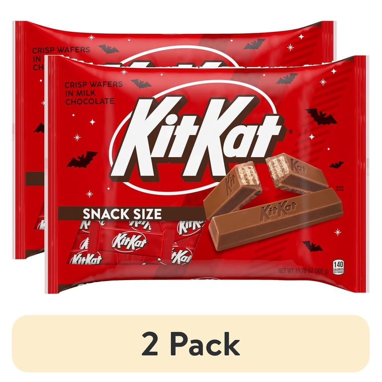 2 pack) Kit Kat Milk Chocolate Wafer Snack Size, Halloween Candy