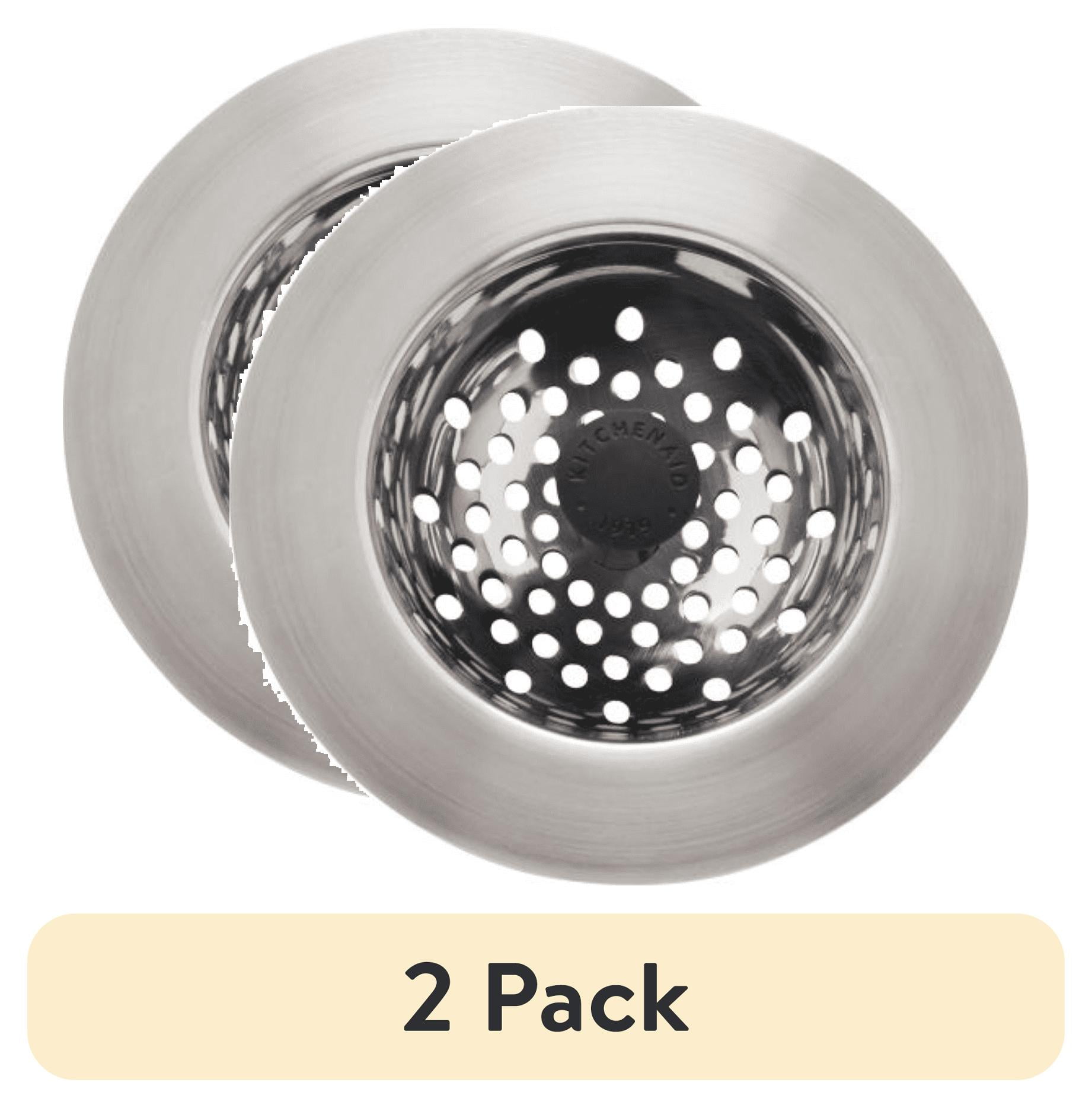 (2 pack) KitchenAid Stainless Steel Sink Strainer with Black Knob Drain Catchers - Walmart.com