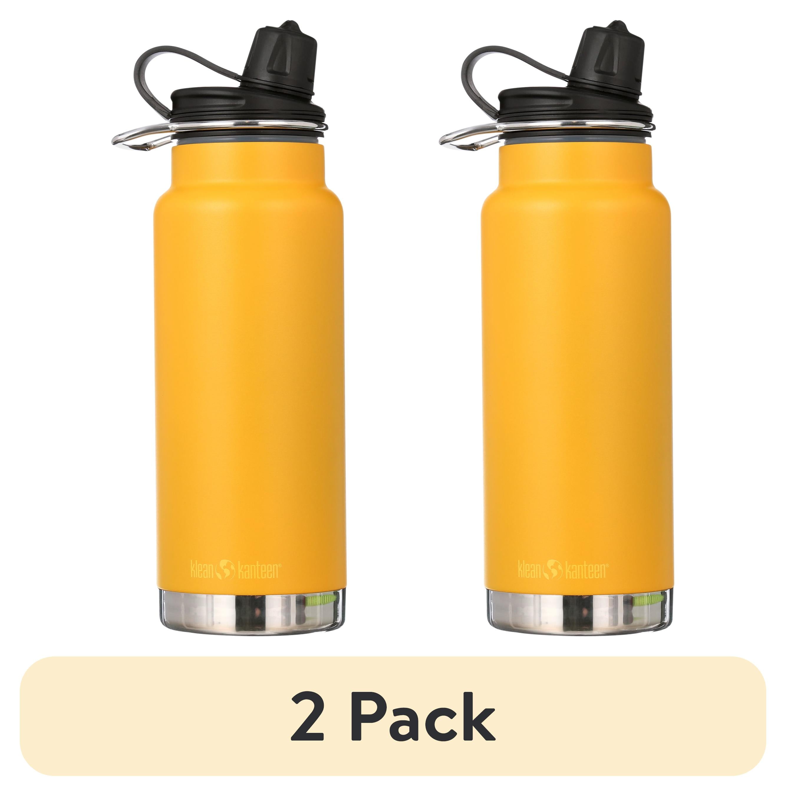 (2 pack) Klean Kanteen 32 fl oz Stainless Steel Insulated Water Bottle Chug Cap Marigold