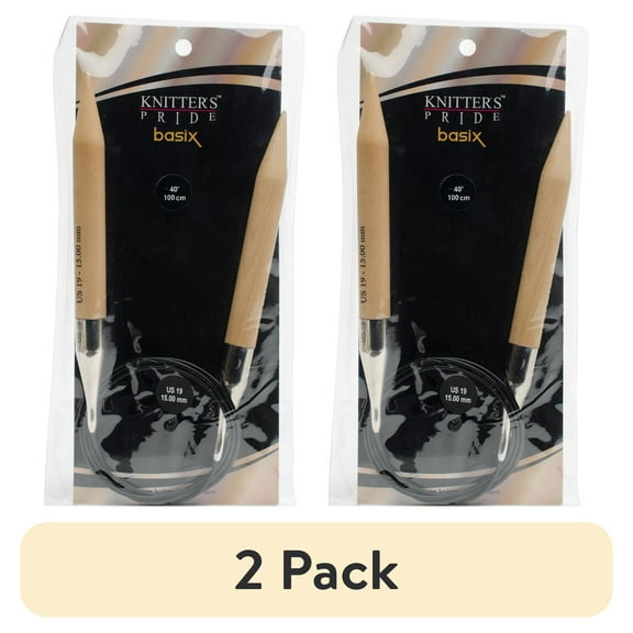 (2 pack) Knitter's Pride-Basix Fixed Circular Needles 40"-Size 19/15mm