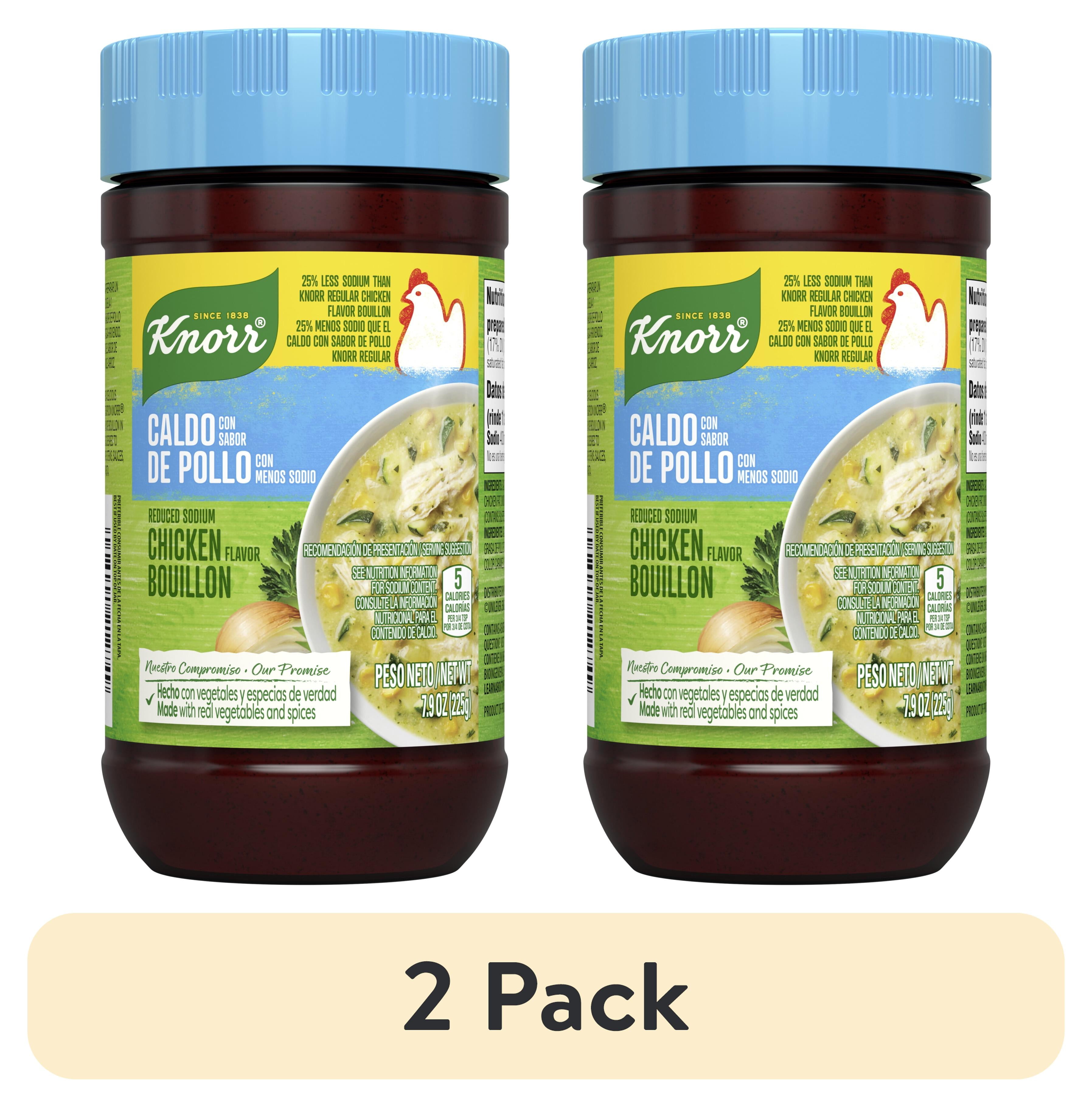 (2 pack) Knorr Granulated Reduced Sodium Chicken Bouillon Ground, 7.9 oz Jar