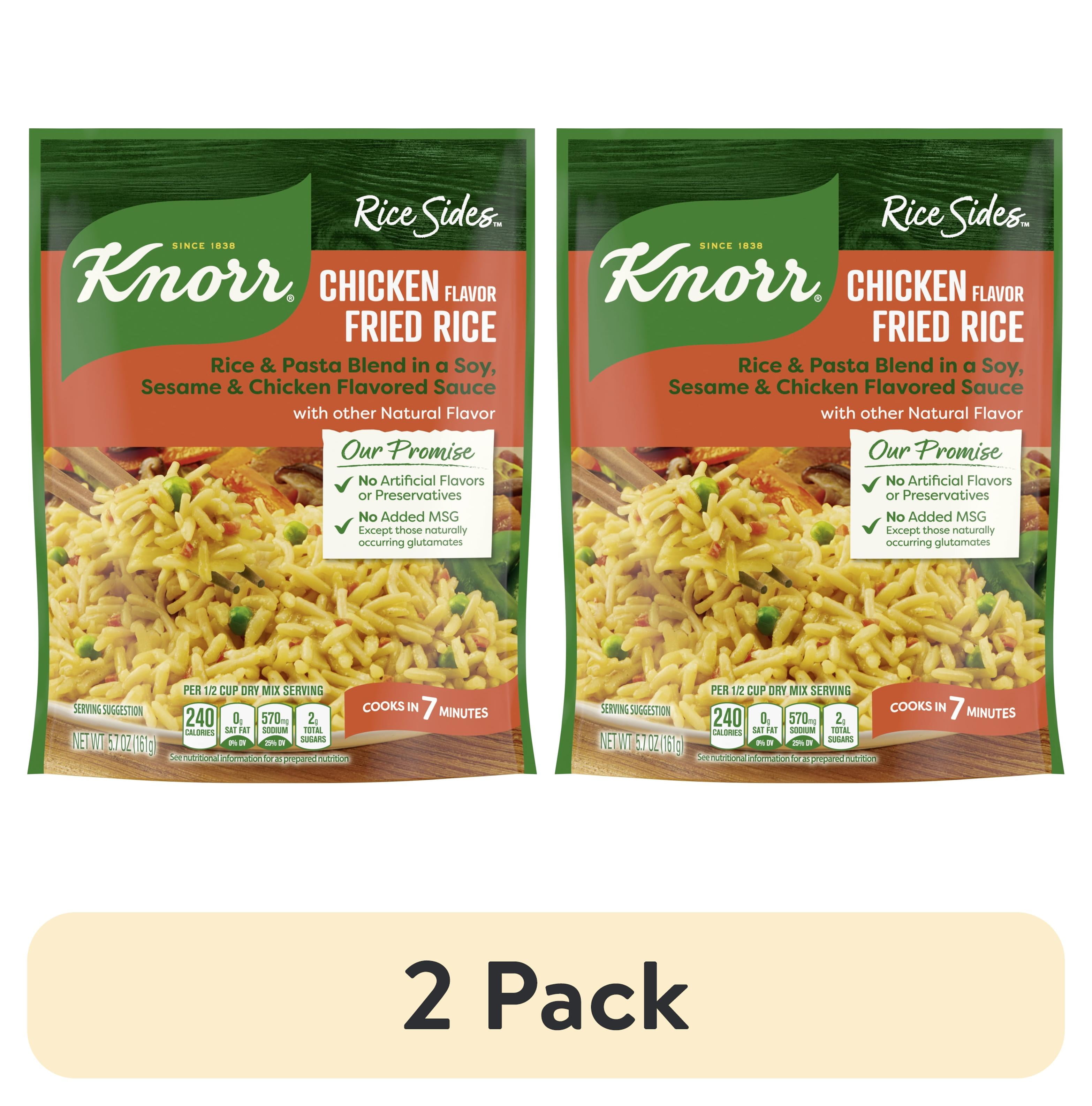 (2 pack) Knorr No Artificial Flavors Chicken Fried Rice Cooks in 7 Minutes, 5.7 oz Regular Pouch