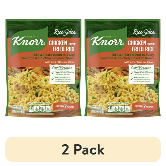 (2 pack) Knorr No Artificial Flavors Chicken Fried Rice Cooks in 7 Minutes, 5.7 oz Regular Pouch